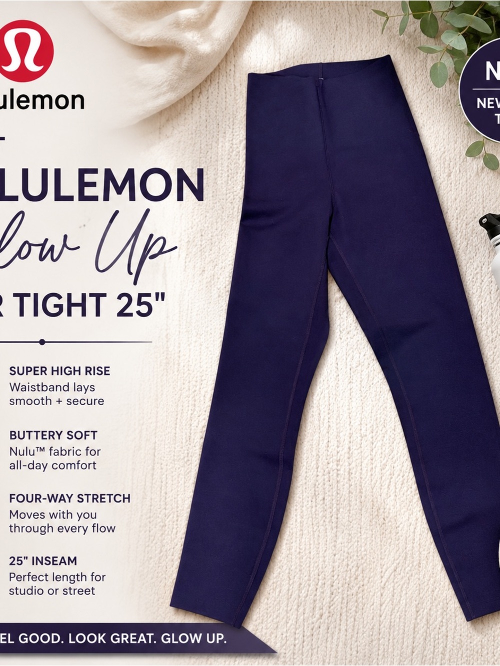 NWT Lululemon Glow Up SHR Tight 25"
